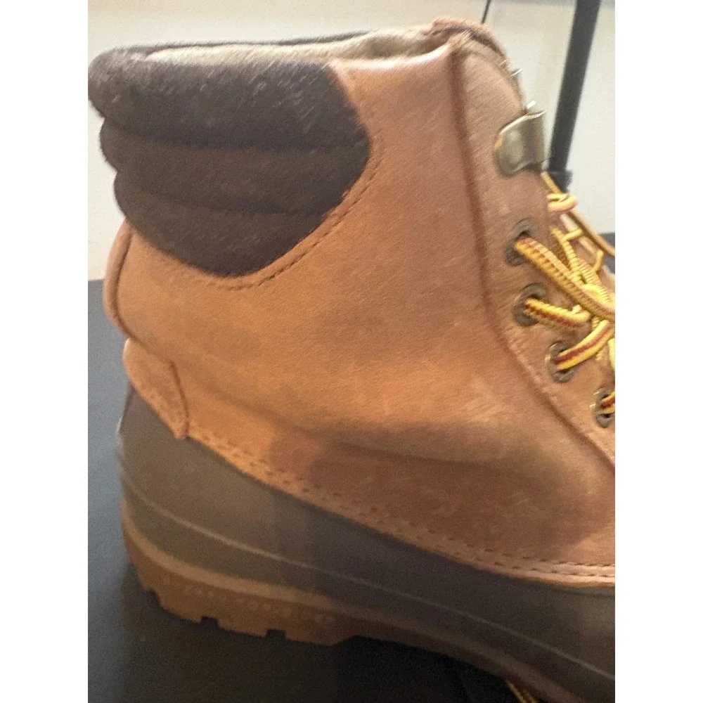 Sperry Top-Sider Avenue Duck Boots Mens 8.5 Tan Brown Leather Rubber STS12126